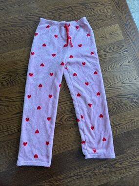 Pink Heart Fleece Pajama Pants